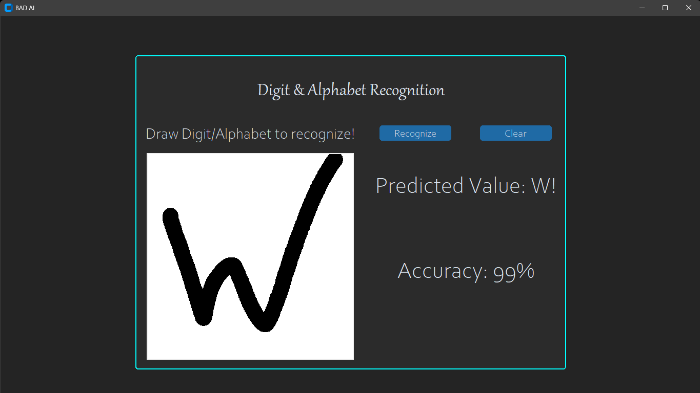 Digit and Alphabet Recognition